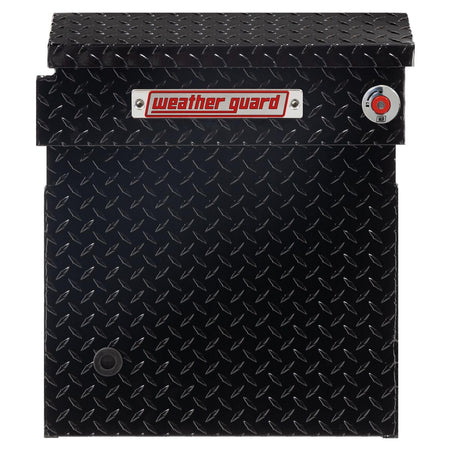 Weather Guard Weather Guard Model 123-5-04 Saddle Box, Aluminum, Full Deep, Gloss Black, 15.0 cu ft - Outdoor Depot