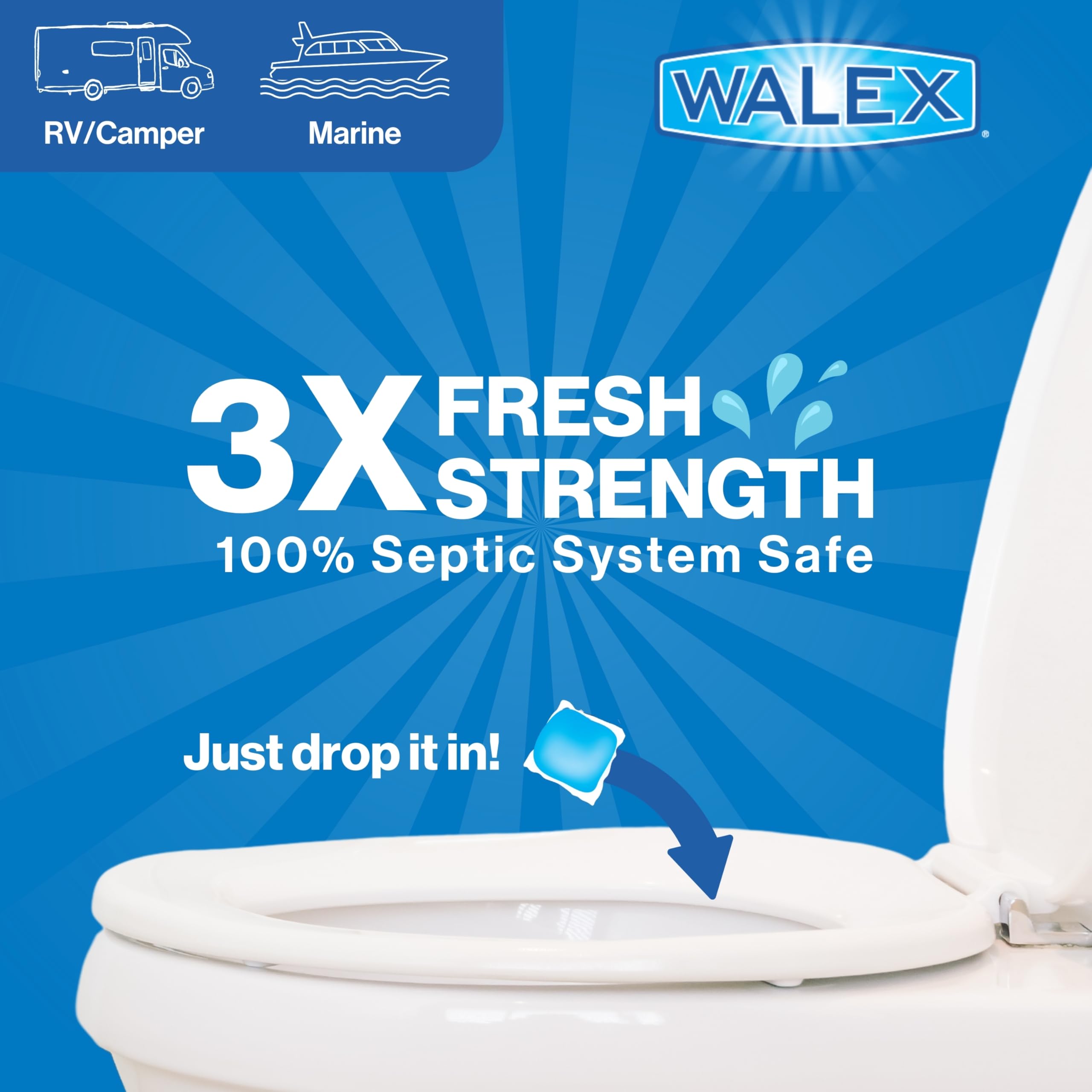Walex Walex Fresh-Pak RV/Marine Holding Tank Treatment - Black Water Holding Tank Deodorizer for Rapid - Outdoor Depot