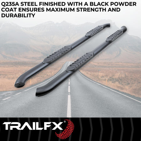 Trailfx TrailFX Nerf Bar Side Steps Fits Chevrolet Colorado Crew Cab 2015–2026 Titanium Black Powder Coated - Outdoor Depot