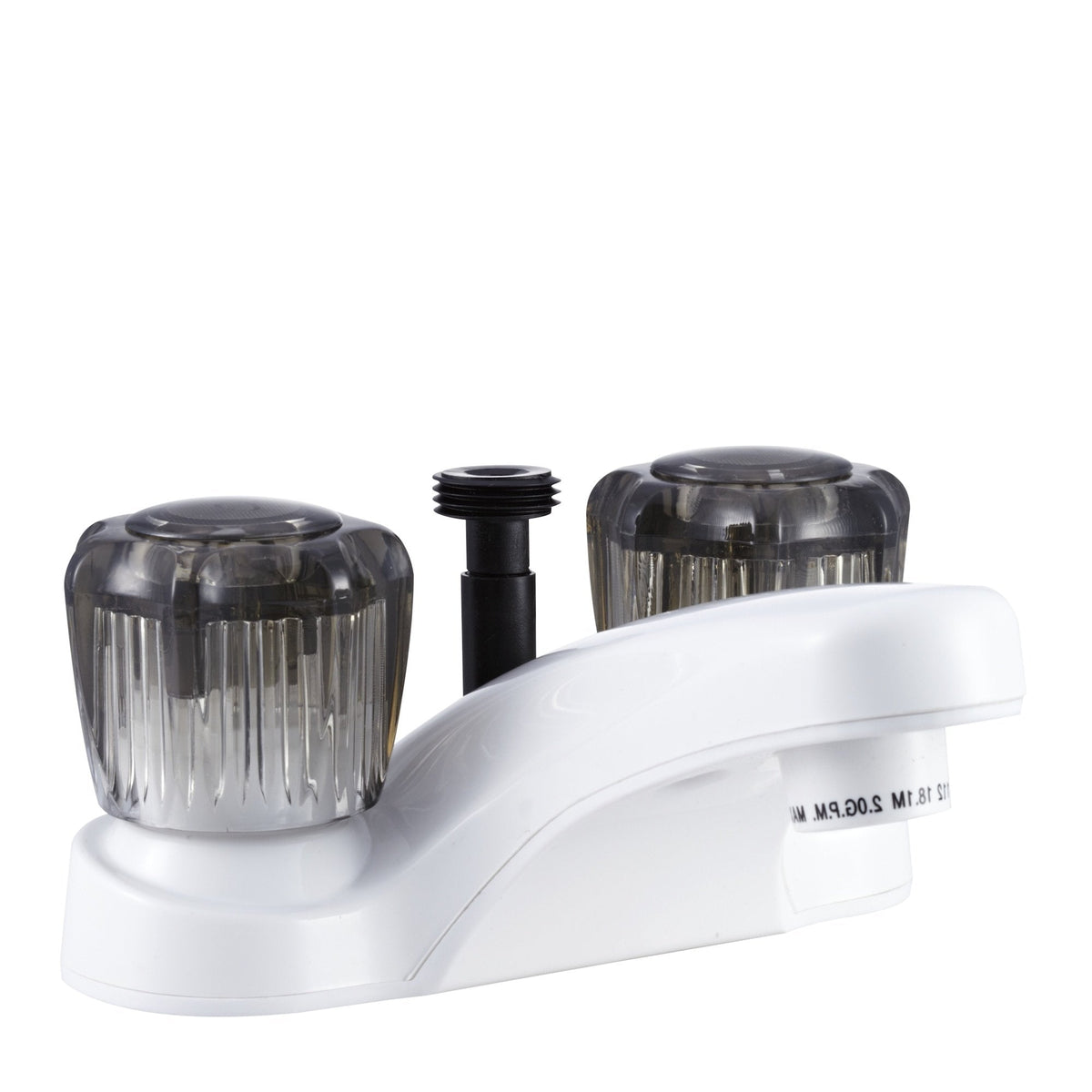 Dura Faucet Dura Faucet DF-PL720S-WT RV Bathroom Faucet with Smoked Acrylic Knobs and Shower Hose Diverter - Outdoor Depot