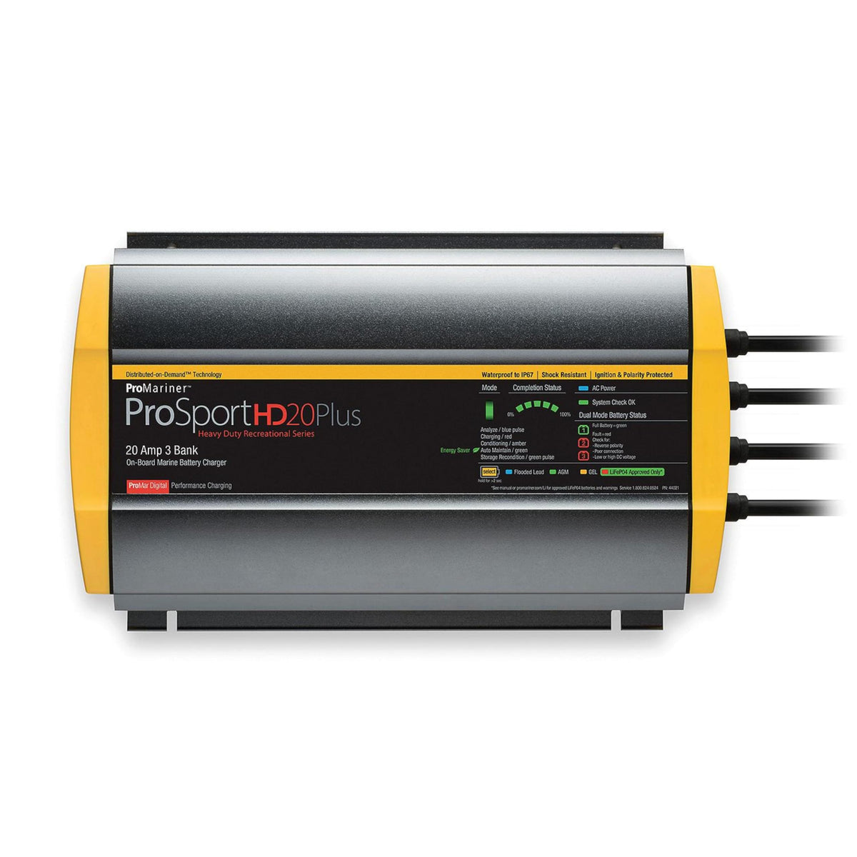 ProMariner ProMariner 44021 ProSport HD Waterproof Marine Battery Charger, 20 Amp, 3 Bank - Outdoor Depot