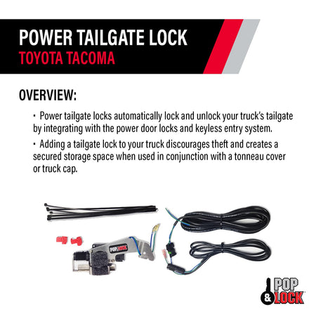Pop & Lock Pop & Lock – Power Tailgate Lock for Toyota Tacoma, Fits Models 2005 to 2015 (PL8521) - Outdoor Depot