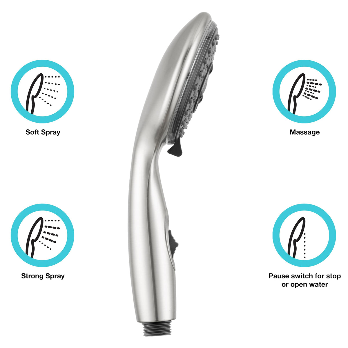Dura Faucet Dura Faucet Premium RV Handheld Shower Wand with Eco-Friendly On/Off Switch (Brushed Satin - Outdoor Depot