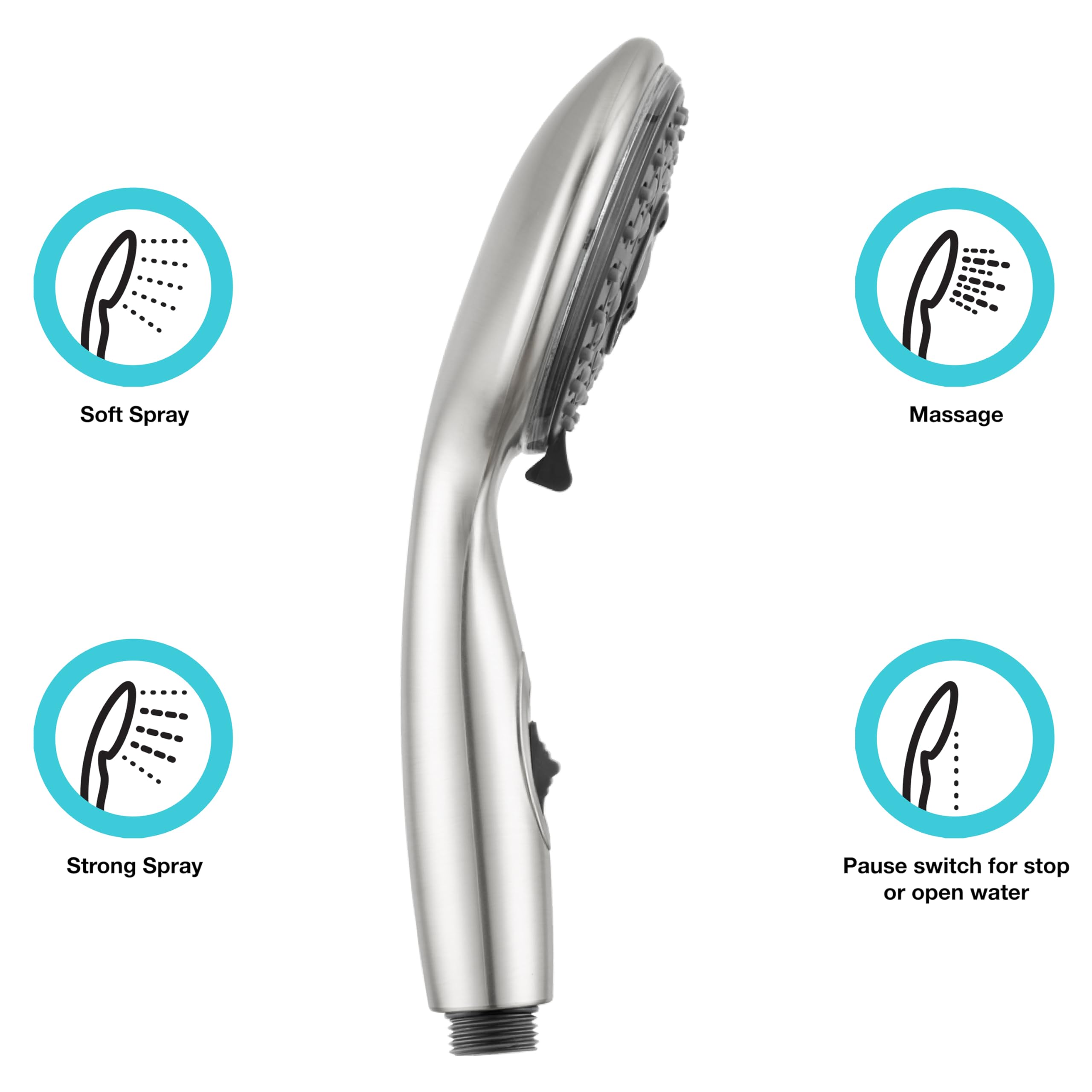 Dura Faucet Dura Faucet Premium RV Handheld Shower Wand with Eco-Friendly On/Off Switch (Brushed Satin - Outdoor Depot