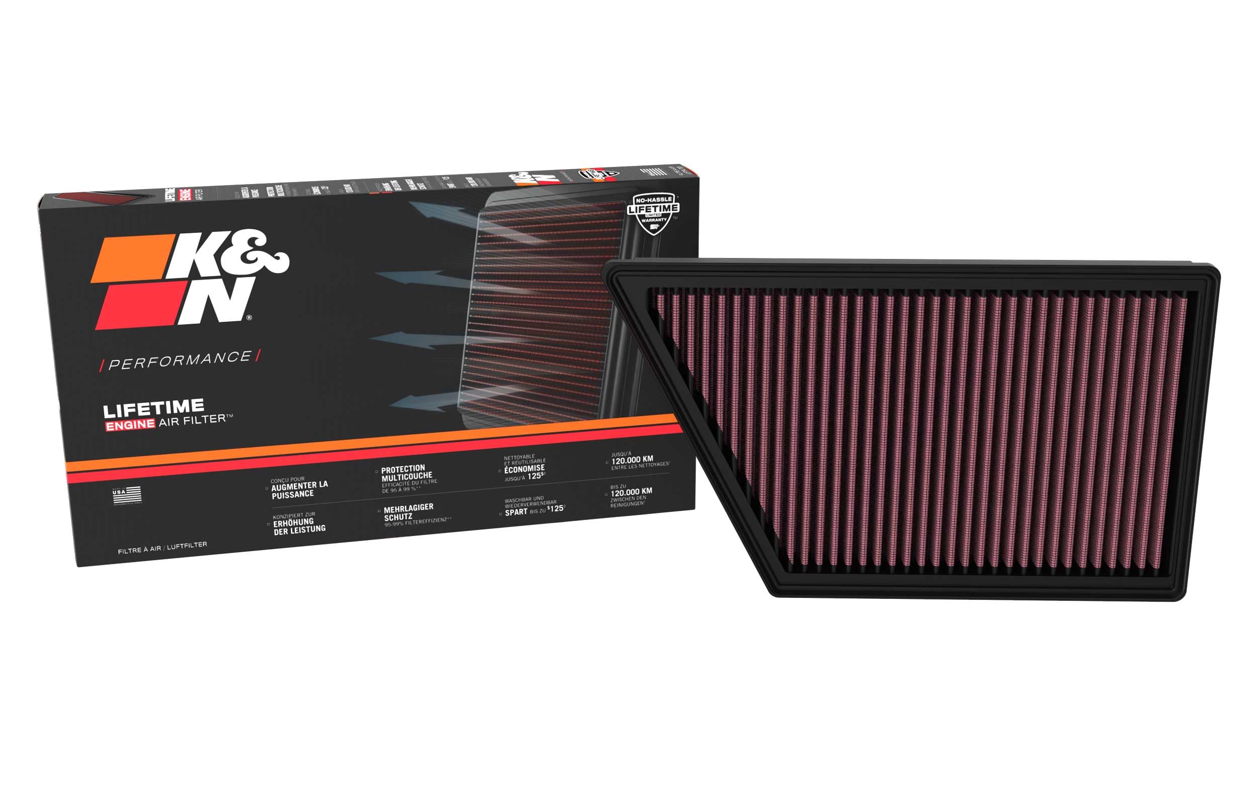 K&N K&N Replacement Air Filter compatible with Ford Ranger & Volkswagen Amarok 2.0/3.0 Diesel 2022- (33-3185) - Outdoor Depot