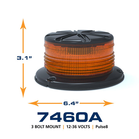ECCO ECCO 7460A Series Profile™ 3 Inch LED Beacon - Amber | 12-36VDC | Pulse8 Flash Pattern - Outdoor Depot
