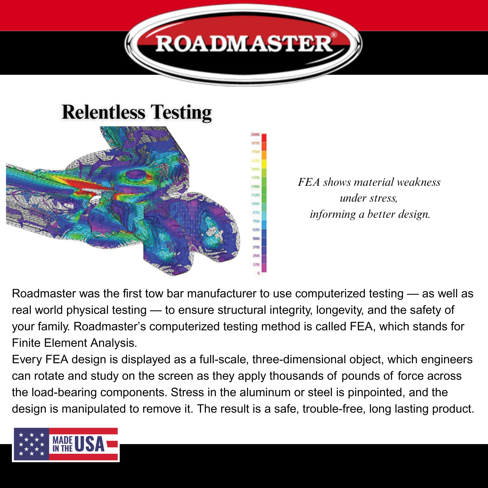 Roadmaster Roadmaster 676 Nighthawk Tow Bar fits Roadmaster Baseplates | Hauls Up to 8,000 lbs | Non-Binding - Outdoor Depot