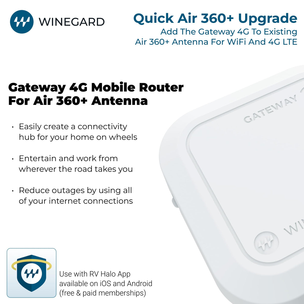 Winegard Winegard Gateway 4G - GW-1000 WiFi and LTE Router - Air 360+ Compatible - RV Mobile Router Upgrade - Outdoor Depot