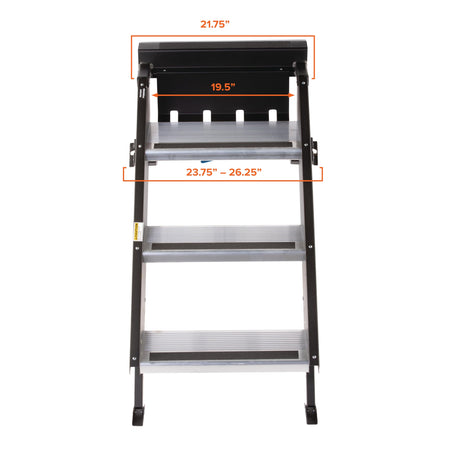 MORryde MORryde STP-207 StepAbove Fold-Up RV Entry Step - 3-Step (9" Step Rise), Fits 26" to 28" Door Width - Outdoor Depot