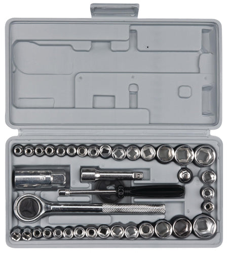 Performance Tool Performance Tool W1173 SAE/Metric 40-Piece SAE and Metric Socket Set, 1/4-Inch & 3/8-Inch - Outdoor Depot