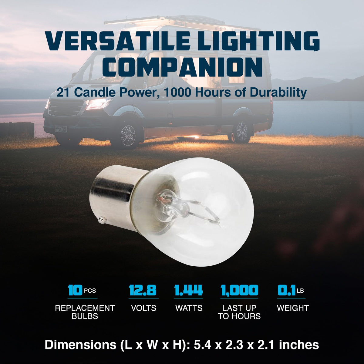 Camco Camco 54788 Replacement 1141 Auto/RV Backup Light Bulb - Box of 10 - Outdoor Depot
