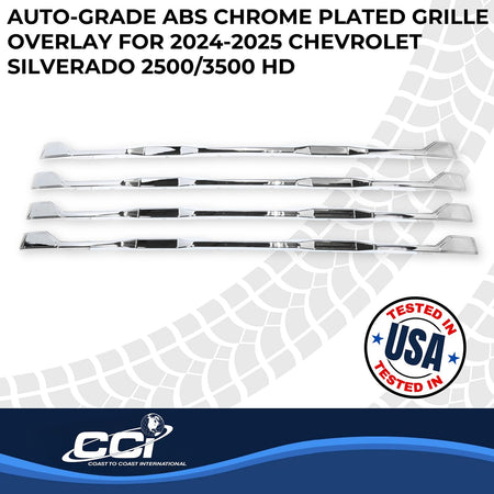Coast to Coast International CCI Grille Insert GI208, Tape-On Overlay, 4 Piece, Chrome Plated, ABS Plastic, - Outdoor Depot