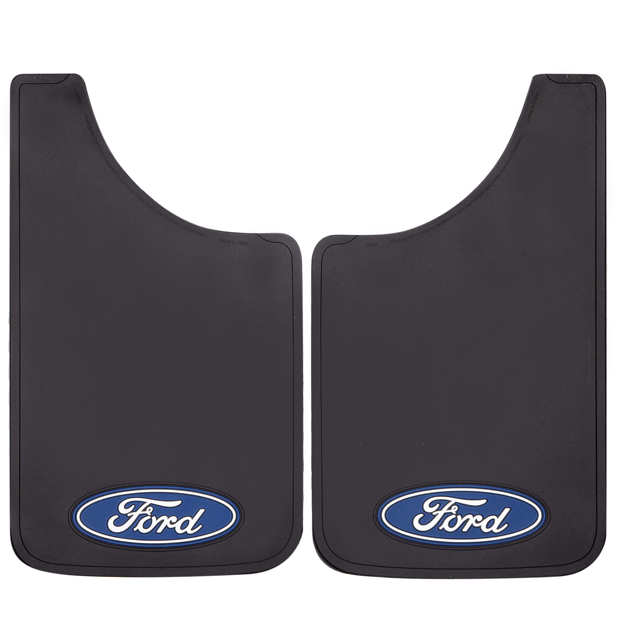 Plasticolor Plasticolor 000539R01 Ford Oval Logo Easy Fit Mud Guard 11"x19" - Set of 2 , Black - Outdoor Depot