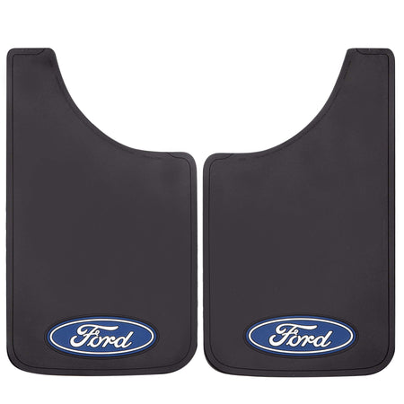 Plasticolor Plasticolor 000539R01 Ford Oval Logo Easy Fit Mud Guard 11"x19" - Set of 2 , Black - Outdoor Depot