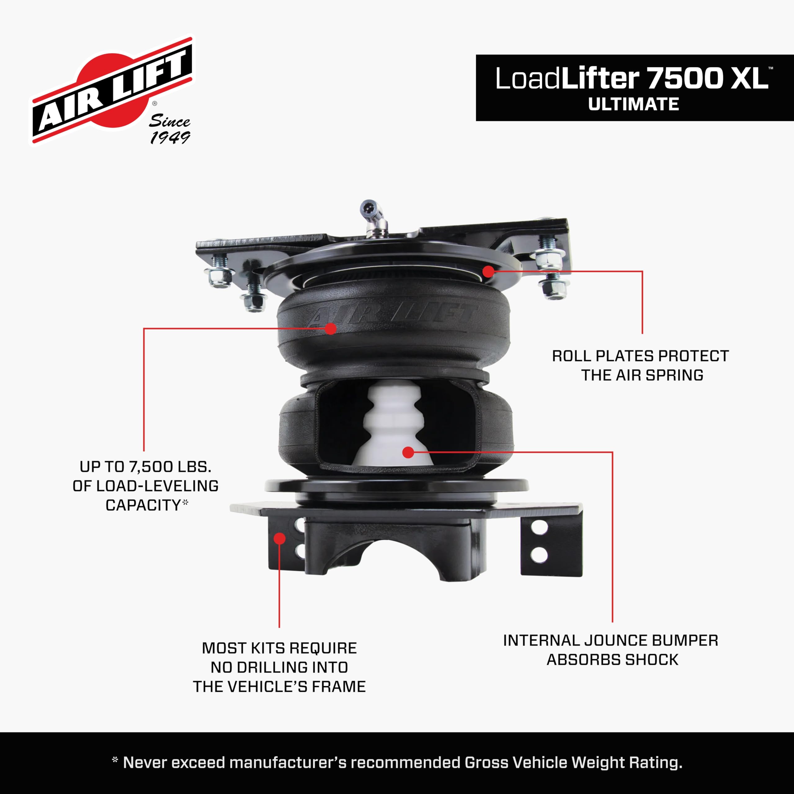 Air Lift Air Lift LoadLifter 7500 XL Air Spring Kit for 2020-2026 Chevrolet Silverado 2500HD & 3500HD, - Outdoor-Depot.us