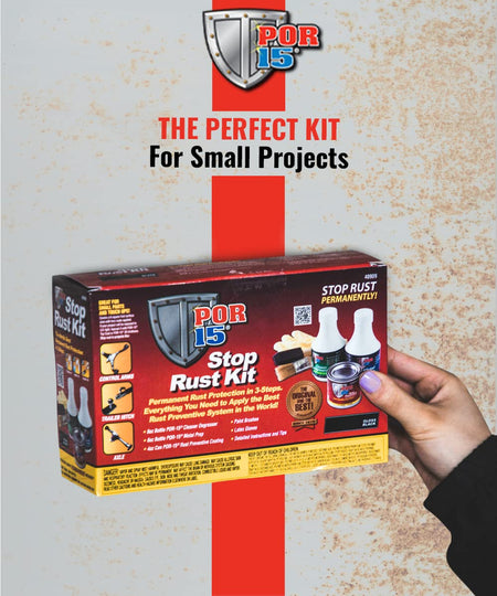 POR-15 POR-15 Stop Rust Kit, Non-Porous Coating Seals and Protects Metal from Rust and Corrosion, Gloss Black - Outdoor Depot