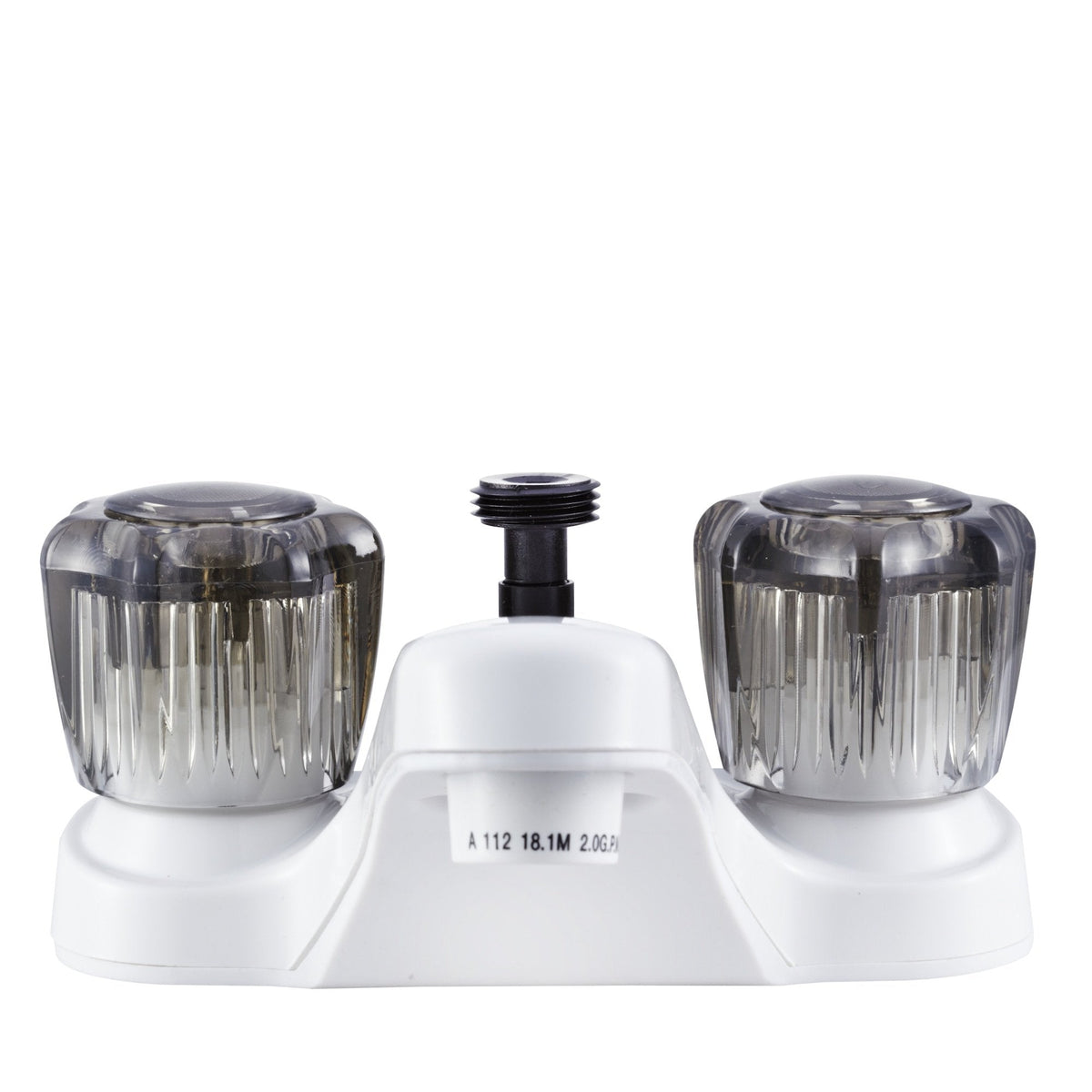 Dura Faucet Dura Faucet DF-PL720S-WT RV Bathroom Faucet with Smoked Acrylic Knobs and Shower Hose Diverter - Outdoor Depot