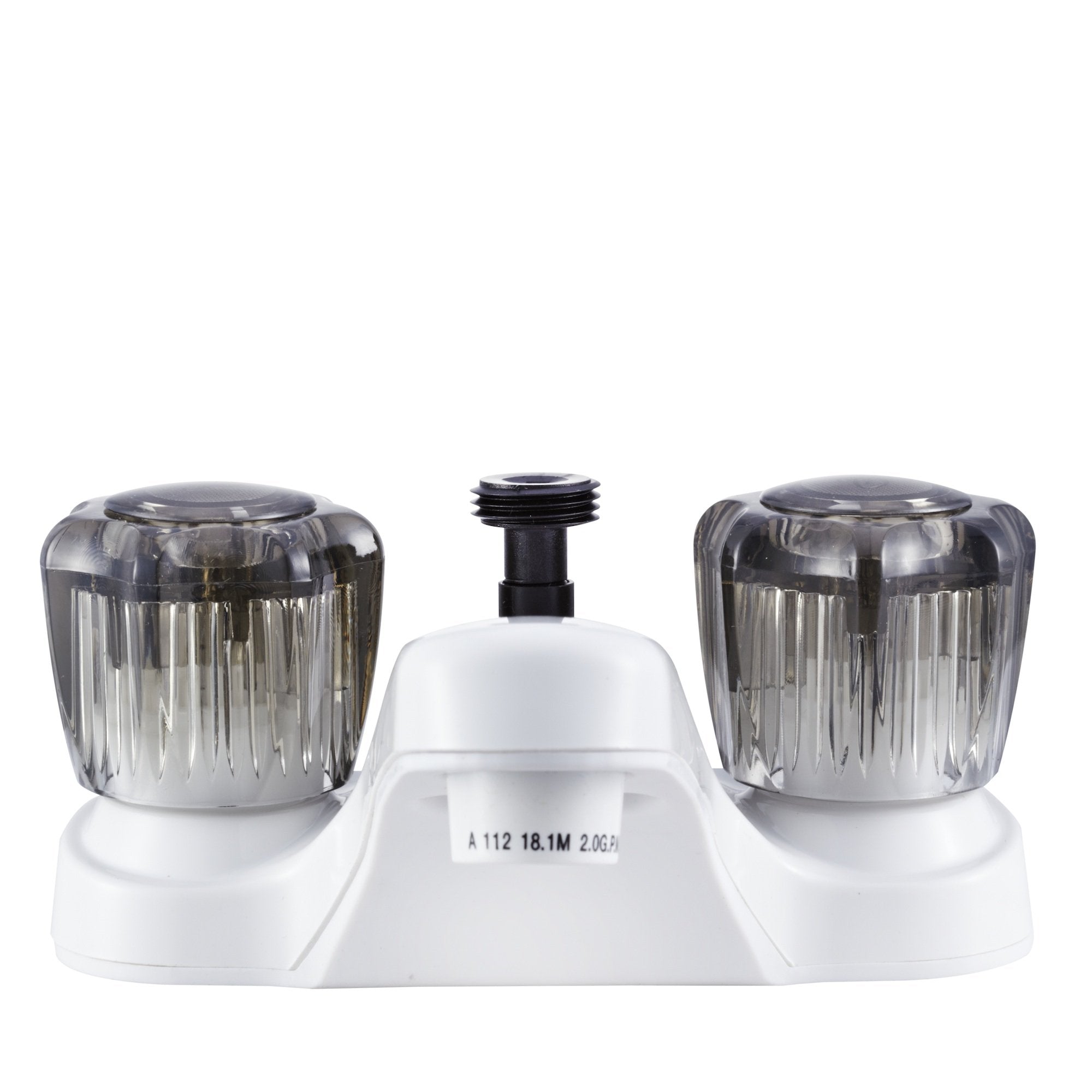 Dura Faucet Dura Faucet DF-PL720S-WT RV Bathroom Faucet with Smoked Acrylic Knobs and Shower Hose Diverter - Outdoor Depot