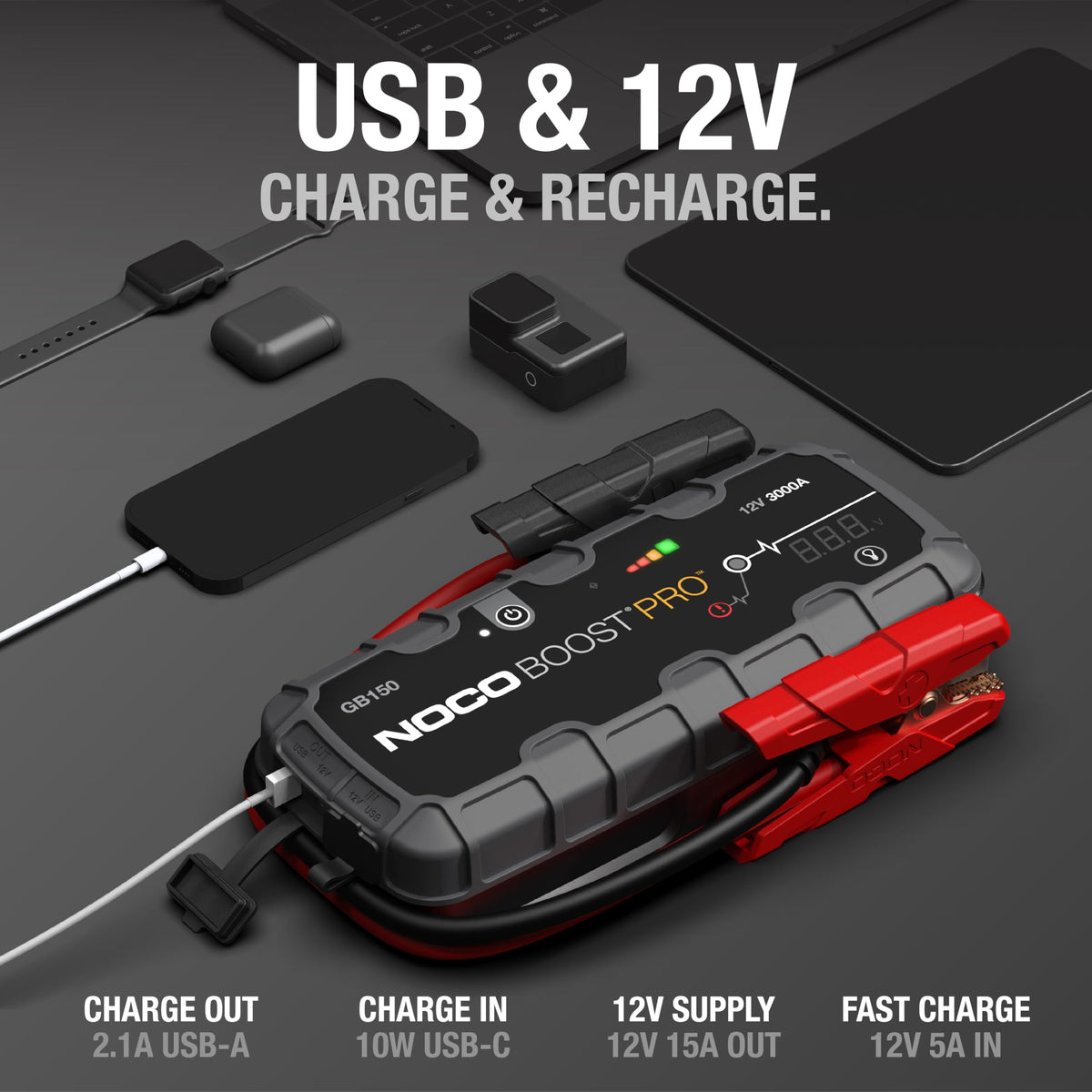NOCO NOCO Boost GB150: 3000A UltraSafe Jump Starter – 12V Lithium Battery Booster Pack, Portable Jump Box, - Outdoor Depot