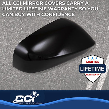 Coast to Coast International CCI Exterior Mirror Cover MC67557BLK, Full Cover, Painted, Gloss Black, ABS - Outdoor Depot