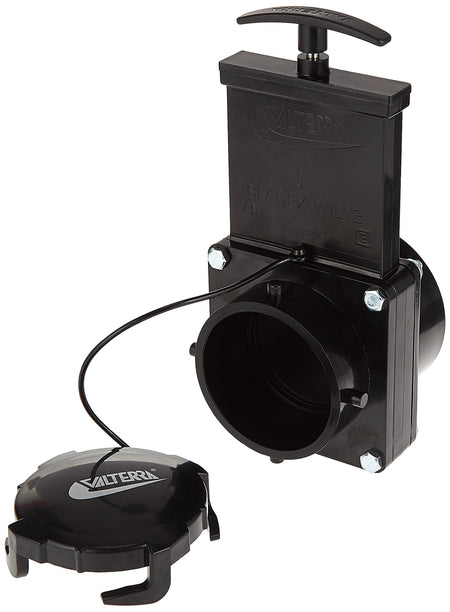 Valterra Valterra T50 3" Hub x 3" Bay with Cap Valve Assembly,Black - Outdoor Depot