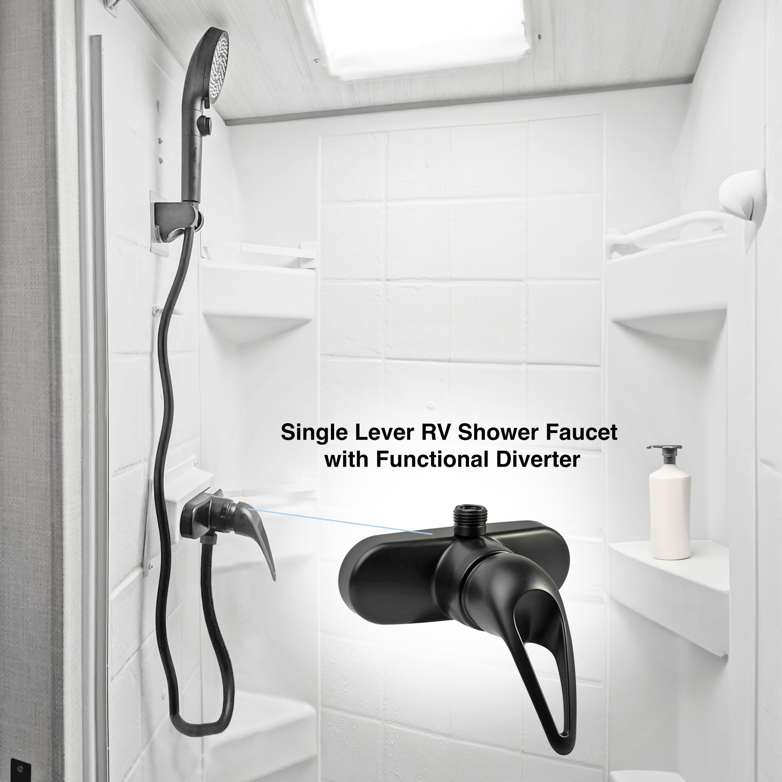 Dura Faucet Dura Faucet Single Lever RV Shower Faucet - Matte Black - Outdoor Depot