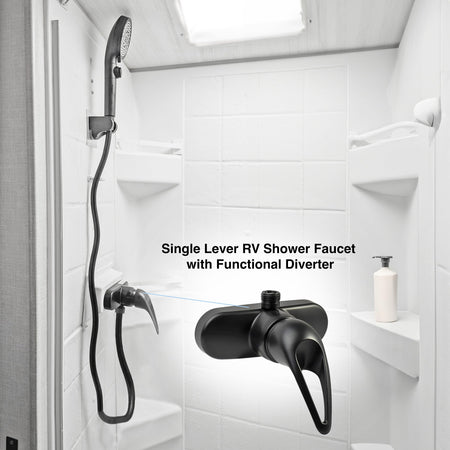 Dura Faucet Dura Faucet Single Lever RV Shower Faucet - Matte Black - Outdoor Depot