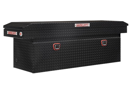 Weather Guard Weather Guard Model 123-5-04 Saddle Box, Aluminum, Full Deep, Gloss Black, 15.0 cu ft - Outdoor Depot