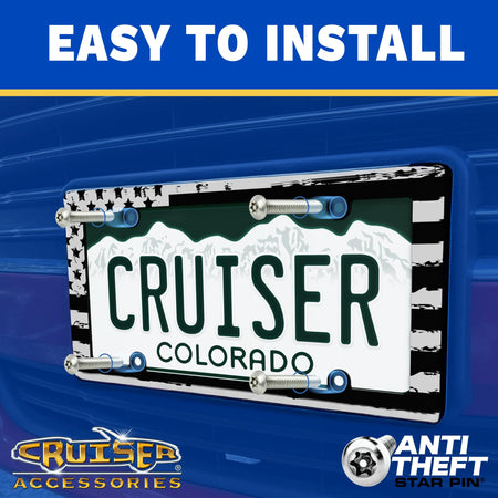 Cruiser Accessories Cruiser Accessories RAM License Plate Frame – Matte Black, Officially Licensed Metal - Outdoor Depot