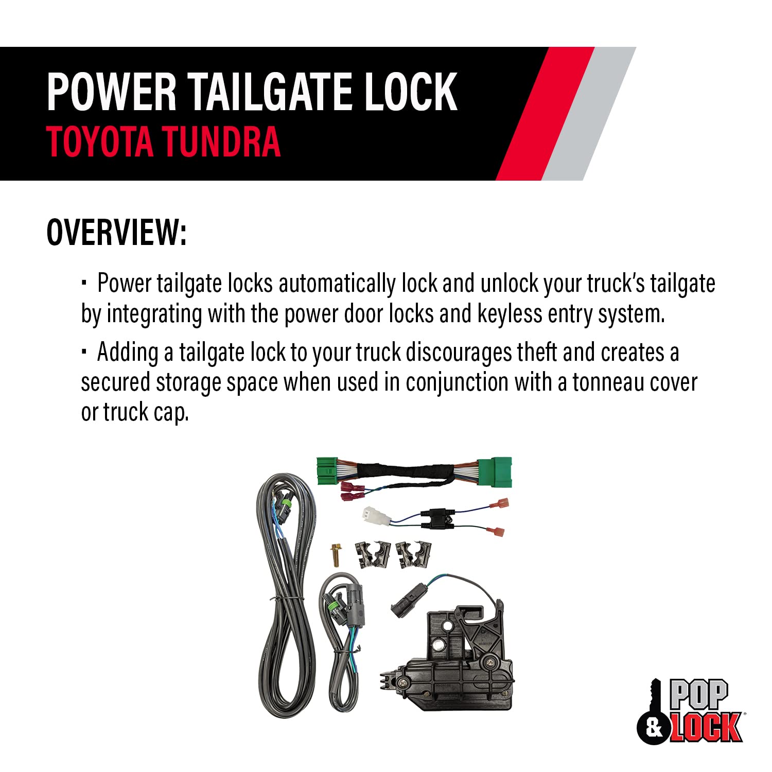 Pop & Lock Pop N Lock PL8547TUN: 14-21 Toyota Tundra Heavy Duty Power Tailgate Lock W/Plug & Play T-Harness, - Outdoor Depot