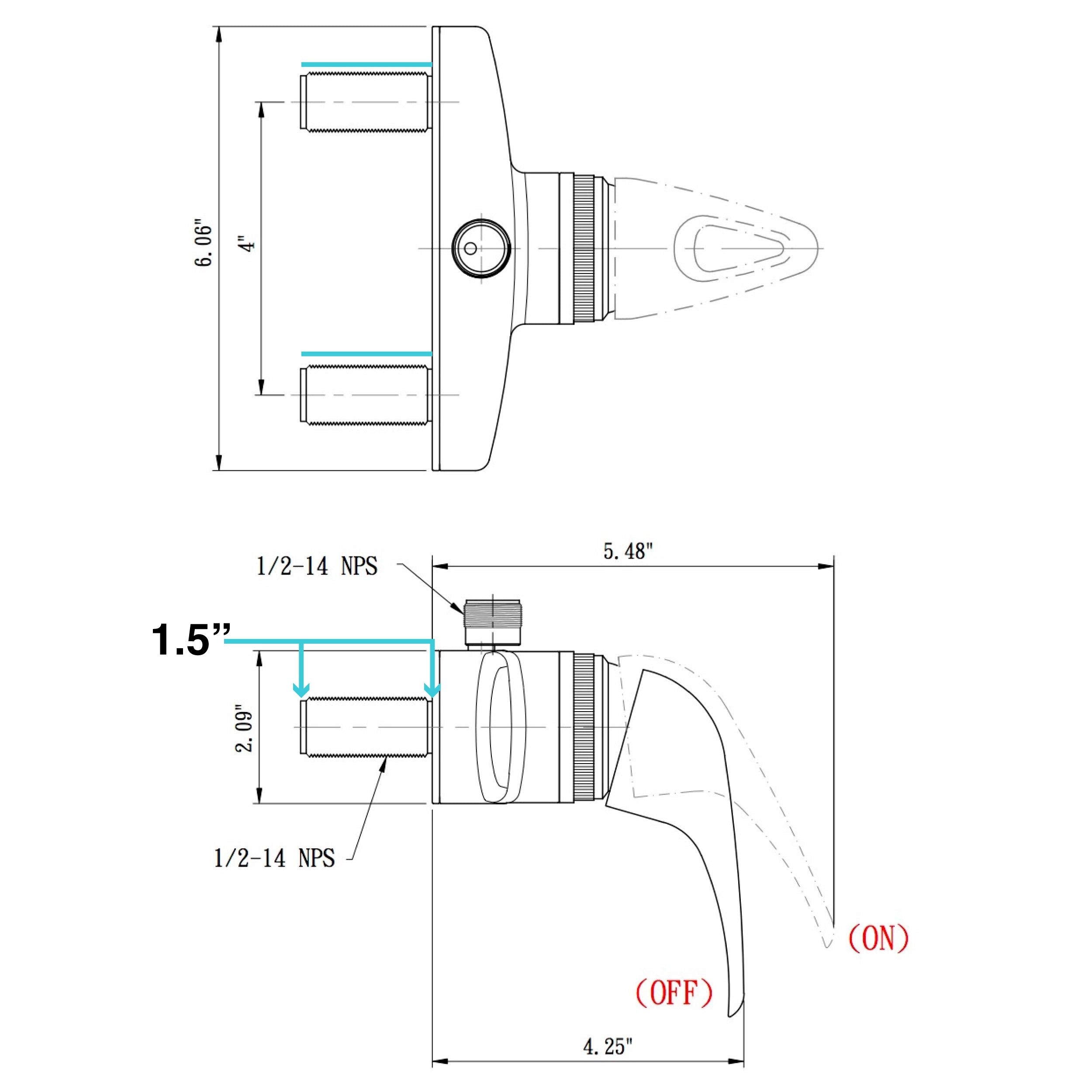 Dura Faucet Dura Faucet Single Lever RV Shower Faucet - Matte Black - Outdoor Depot