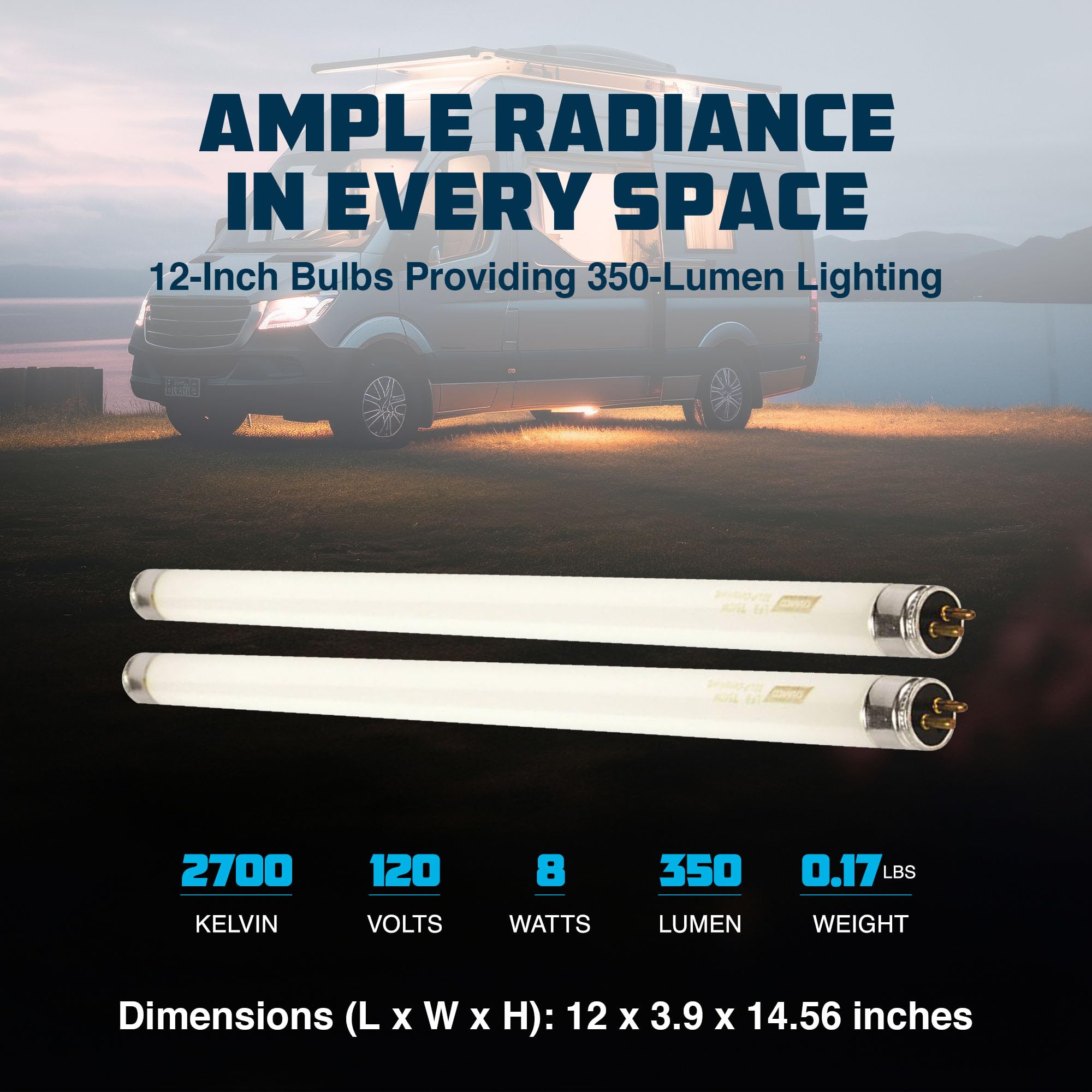 Camco Camco Unknown 54880 12V F8T5/CW Fluorescent Light Bulb - Pack of 2, 12 Inches - Outdoor Depot