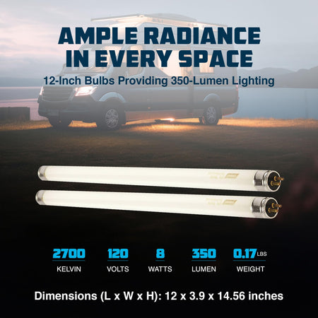 Camco Camco Unknown 54880 12V F8T5/CW Fluorescent Light Bulb - Pack of 2, 12 Inches - Outdoor Depot