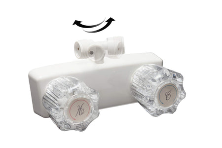 Dura Faucet Dura Faucet DF-SA100A1-WT RV Shower Faucet Valve Diverter with 2-Knobs for Exterior Shower Boxes - Outdoor Depot