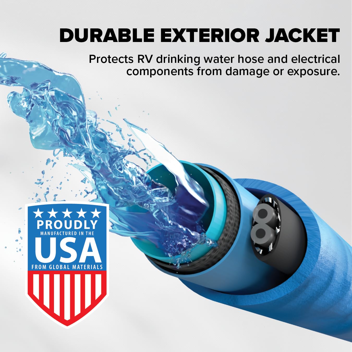 Camco Camco 50-foot Heated Water Hose for RV — Prevents Freezing Down to -20° — Certified For Drinking Water - Outdoor Depot