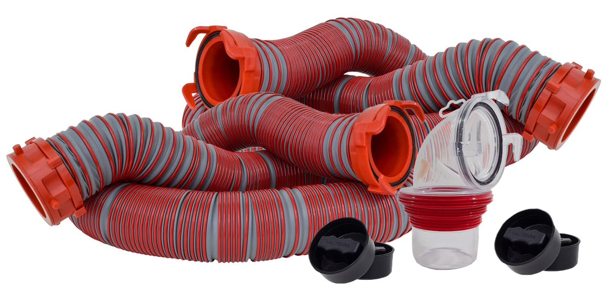 Valterra Valterra Viper 20-Foot RV Sewer Hose Kit, Universal Sewer Hose for RV Camper, Includes 2 Attachable - Outdoor Depot