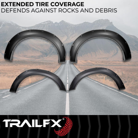 Trailfx TrailFX Pocket Fender Flares Fits 2023-2025 Ford F-250 Super Duty Black Plastic Fenders 2" Tire - Outdoor Depot
