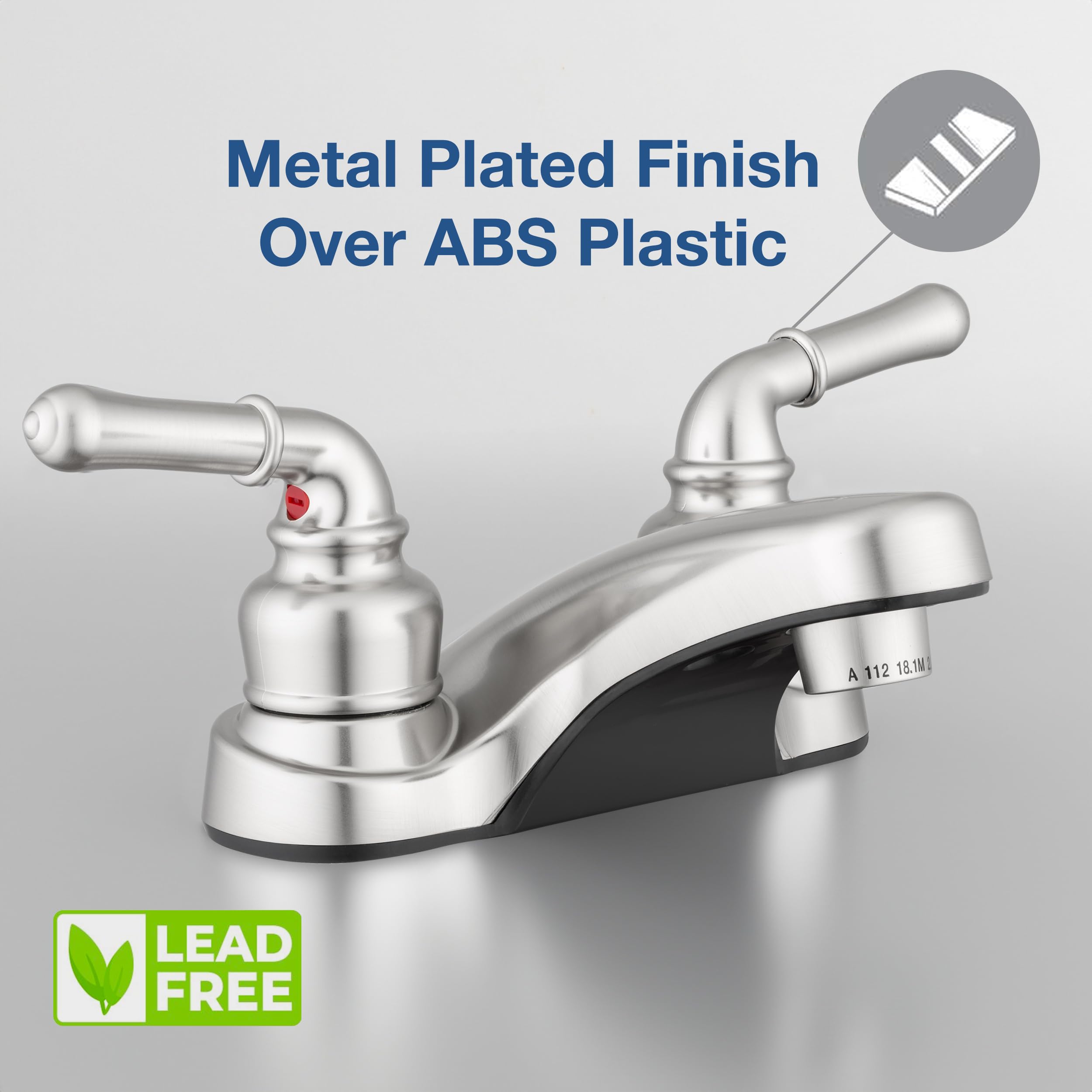 Dura Faucet Dura Faucet DF-PL700C-SN RV 2-Hole Bathroom Faucet with Classic 2-Handles (Brushed Satin Nickel) - Outdoor Depot