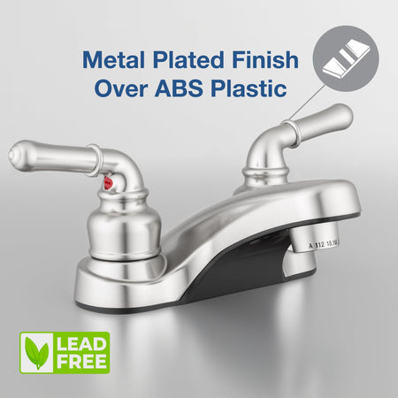 Dura Faucet Dura Faucet DF-PL700C-SN RV 2-Hole Bathroom Faucet with Classic 2-Handles (Brushed Satin Nickel) - Outdoor Depot