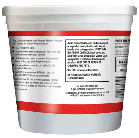 Valvoline Valvoline Multi-Vehicle High Temperature Red Grease 4 LB Tub - Outdoor Depot
