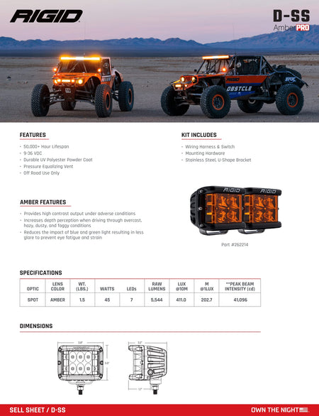 RIGID RIGID INDUSTRIES 32189-D-SS_Amber-Cover_Angle - Outdoor Depot