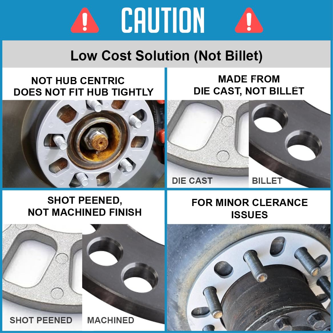 Wheel Accessories Parts Wheel Accessories Parts 2 Pcs Die Cast Wheel Spacers 1/4 Inch 6mm Thick Fits Bolt - Outdoor Depot