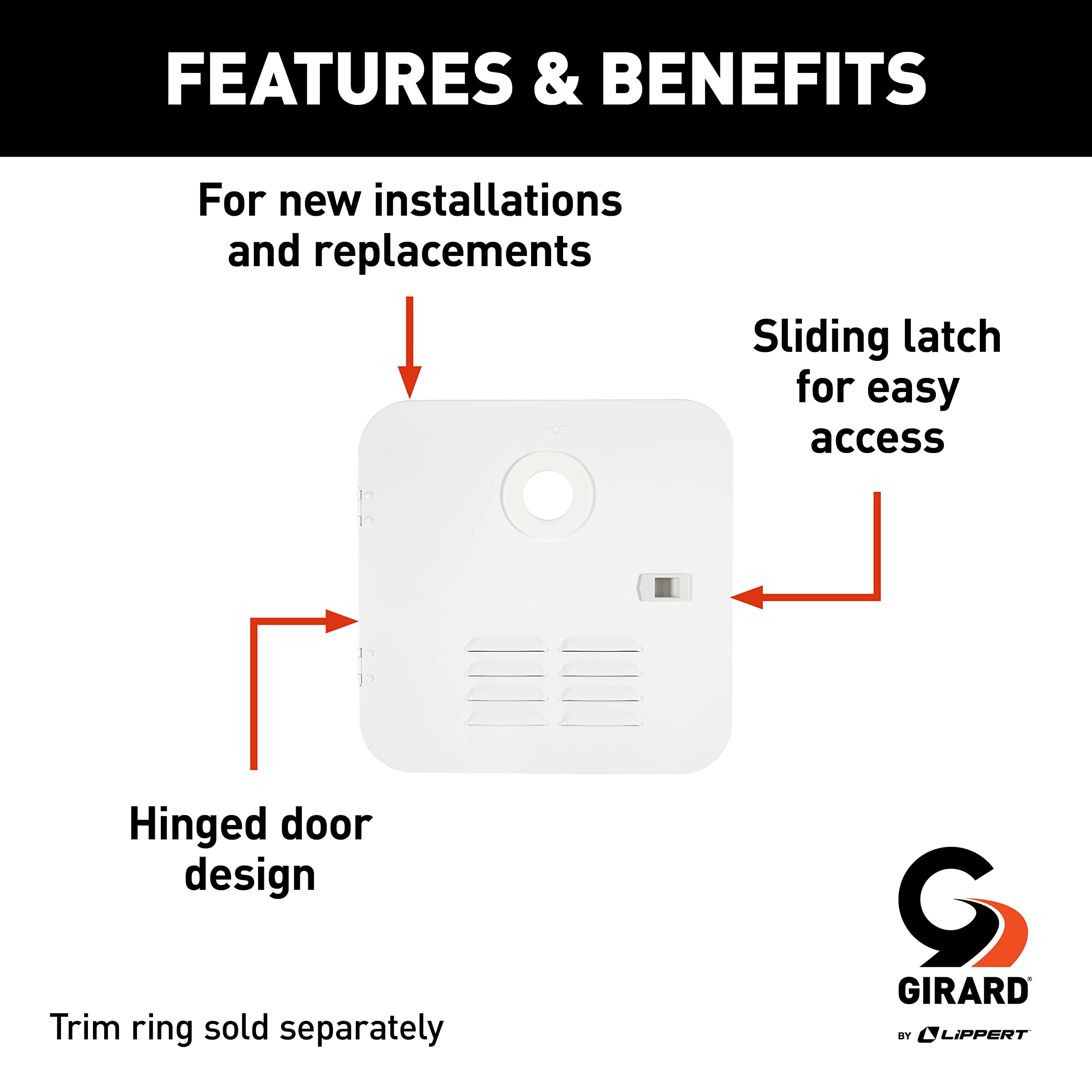 GIRARD RV Water Heater Door Installation Kit - White - Outdoor Depot