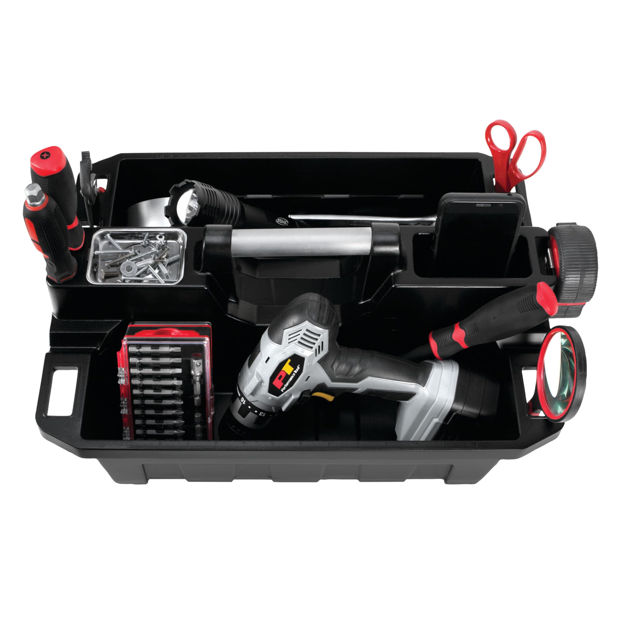 Performance Tool Performance Tool W88995 Portable Supply Caddy and Magnetic Utility Tool Tray,Black - Outdoor Depot