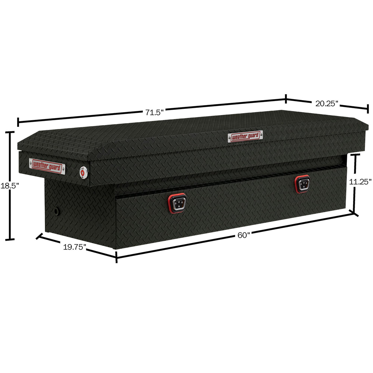 Weather Guard Weather Guard Model 127-52-04 Saddle Box, Aluminum, Full Standard, Textured Matte Black, 11.0 - Outdoor Depot
