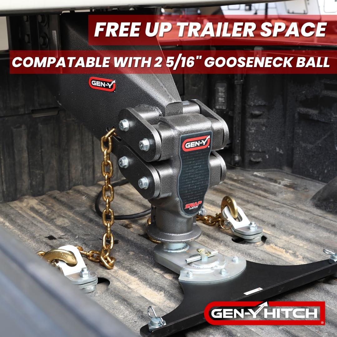 GEN-Y Hitch GEN-Y Hitch Rhino Fifth Wheel Pin Box with Gooseneck SnapLatch Coupler | 3,500-6,500 LBS Pin - Outdoor Depot