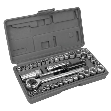 Performance Tool Performance Tool W1173 SAE/Metric 40-Piece SAE and Metric Socket Set, 1/4-Inch & 3/8-Inch - Outdoor Depot