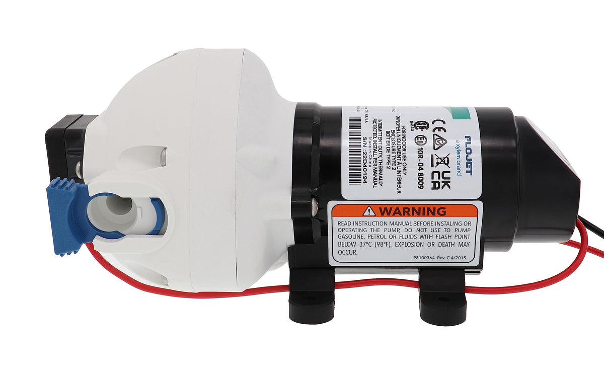 Flojet Flojet RV Water Pump R3526144D, 12 VDC 3-Chamber - Small Water Pump Ideal for Boats/Camper-Trailers - - Outdoor Depot