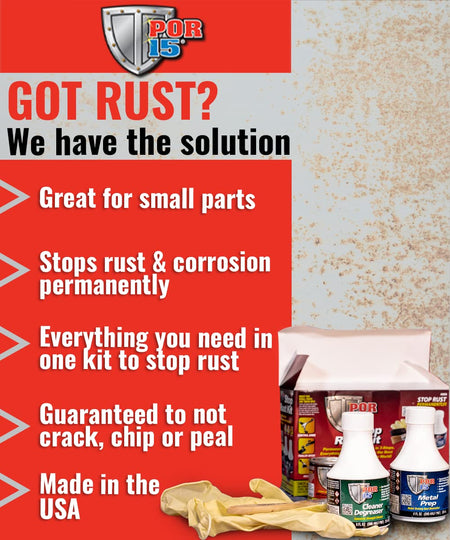 POR-15 POR-15 Stop Rust Kit, Non-Porous Coating Seals and Protects Metal from Rust and Corrosion, Gloss Black - Outdoor Depot