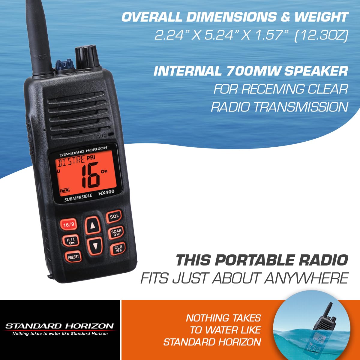 STANDARD HORIZON Standard Horizon HX400IS Intrinsically Safe Handheld VHF Radio - Outdoor Depot
